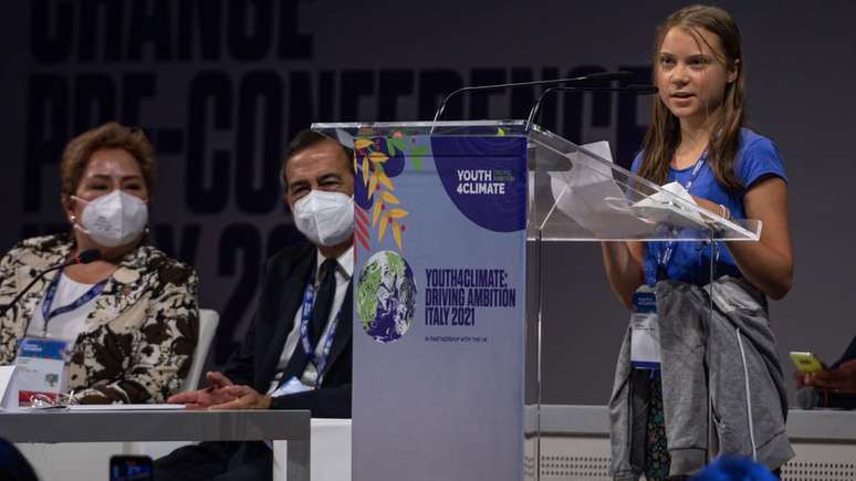A ativista Greta Thunberg acusa os l&iacute;deres mundiais de n&atilde;o se comprometerem com solu&ccedil;&otilde;es