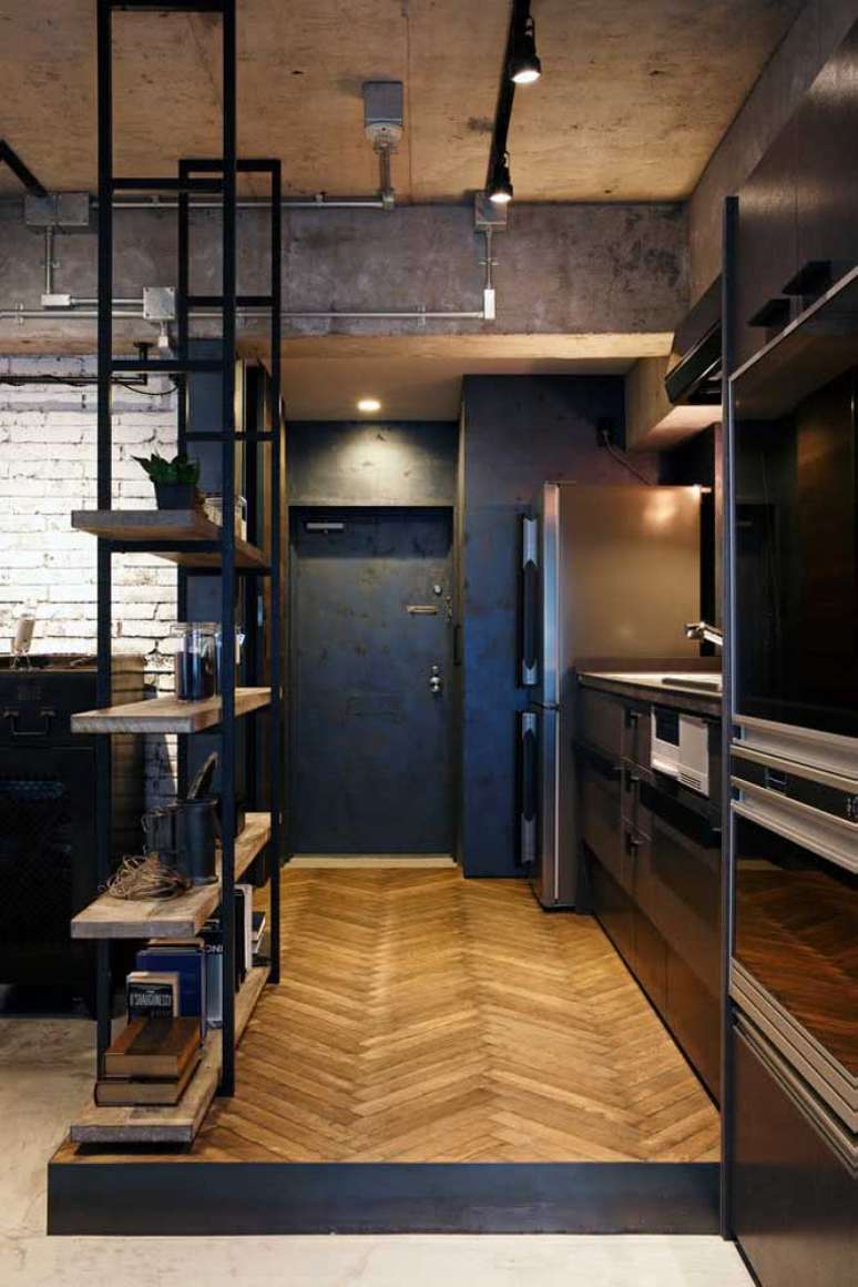 9. A porta preta e perfeita para decoração industrial – Foto Decor Facil