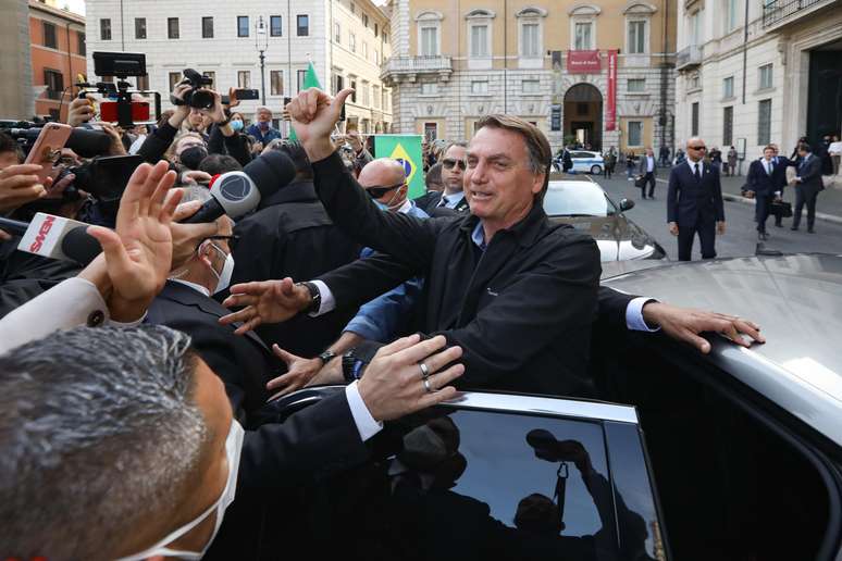 Jair Bolsonaro está em viagem por Roma, na Itália