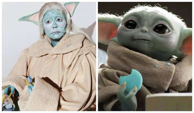 A cantora Lizzo se vestiu de Baby Yoda durante Halloween  