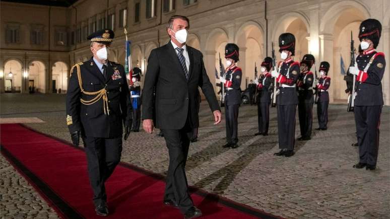 Recepção a Bolsonaro no palácio Quirinale, em Roma