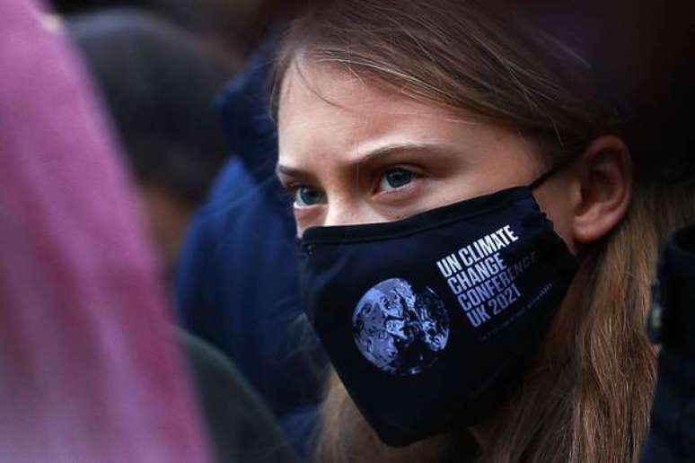 Greta participou de protesto à margem da COP26