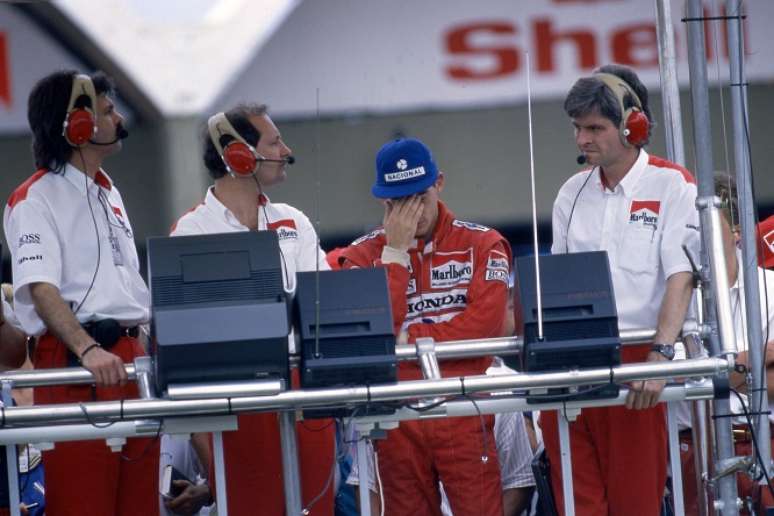 Murray, Dennis, Senna e Nichols no GP do Brasil de 1989. Nesta época, havia paz