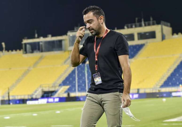 Xavi durante uma partida do Al-Sadd contra o Al-Ahli