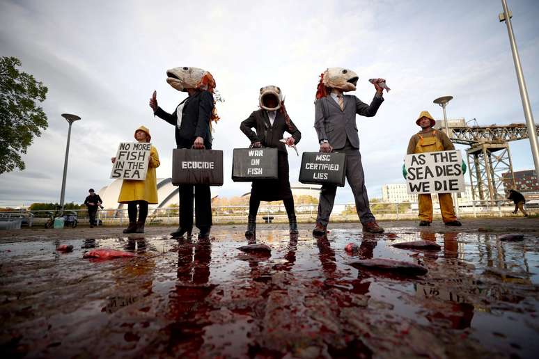 Manifestantes protestam na COP26