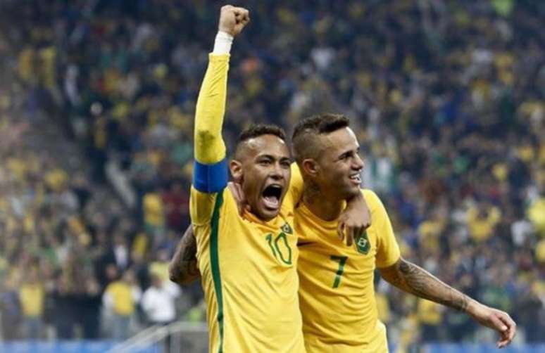 Em 2016, Neymar e Luan marcaram os gols de Brasil contra a Colômbia nas quartas de final olímpica (Foto: AFP)