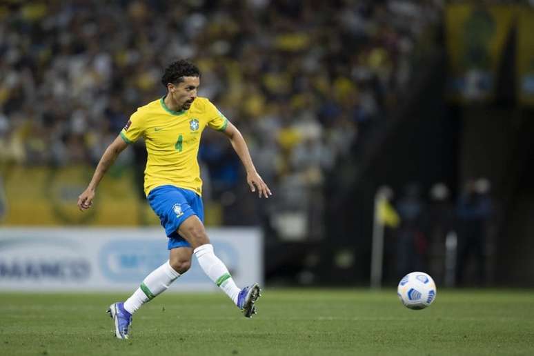 Marquinhos participou da jogada do gol brasileiro contra a Colômbia no último jogo (Foto: Lucas Figueiredo/CBF)