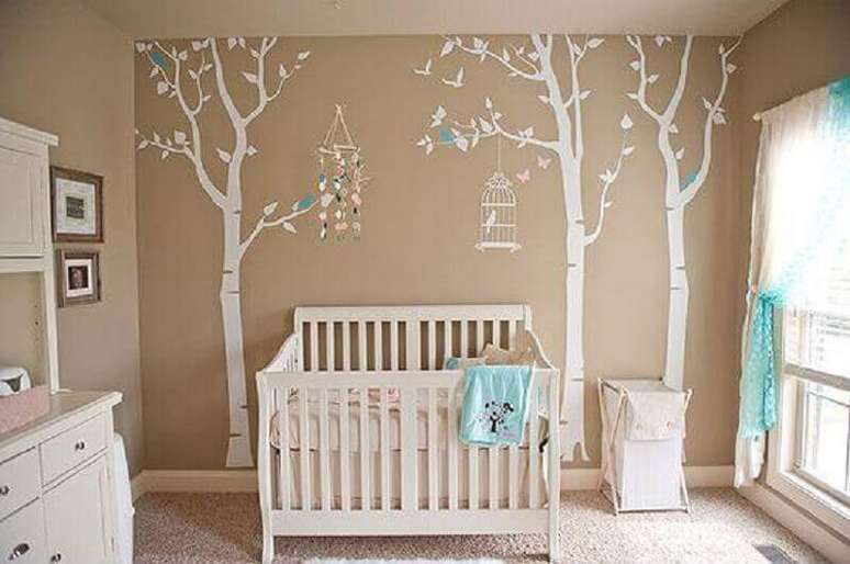 44. Decoração simples para quarto de bebe na cor camurça – Foto: Decor Fácil