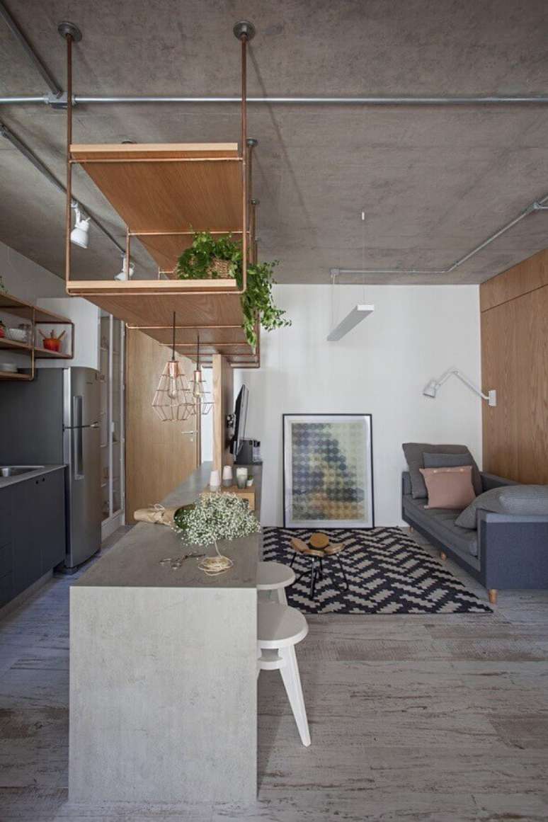 24. Cozinha conjugada com sala decorada com estilo industrial – Foto: ArchDaily