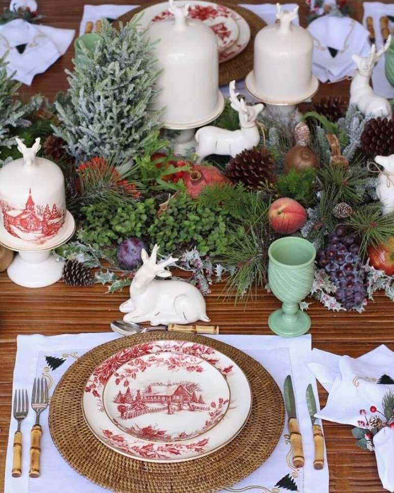 31. Modelo de sousplat de natal para decora&ccedil;&atilde;o r&uacute;stica. Fonte: Vestindo a Mesa