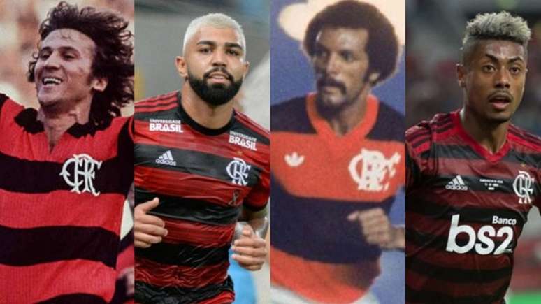 Campeões da Libertadores podem servir de inspiração para novo título do Rubro-Negro (Montagem Lance!
Fotos: Divulgação / Flamengo; Alexandre Vidal / Flamengo; Divulgação / Flamengo; Alexandre Vidal / Flamengo)