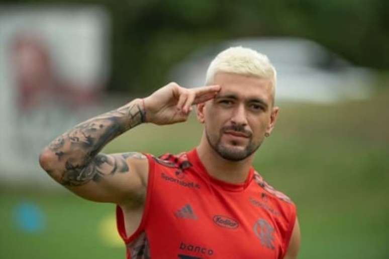 Arrascaeta no treino do Flamengo (Foto: Alexandre Vidal / Flamengo)