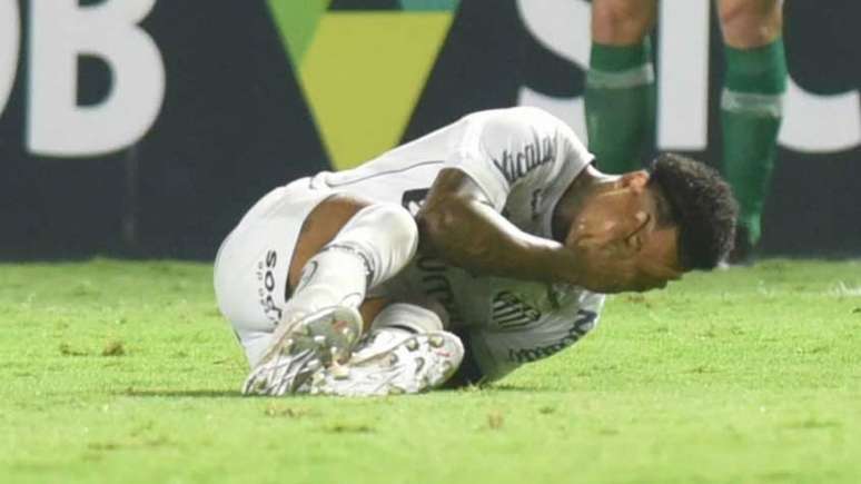 Marinho sentiu a lesão na partida contra a Chapecoense (Foto: Ivan Storti/Santos FC)