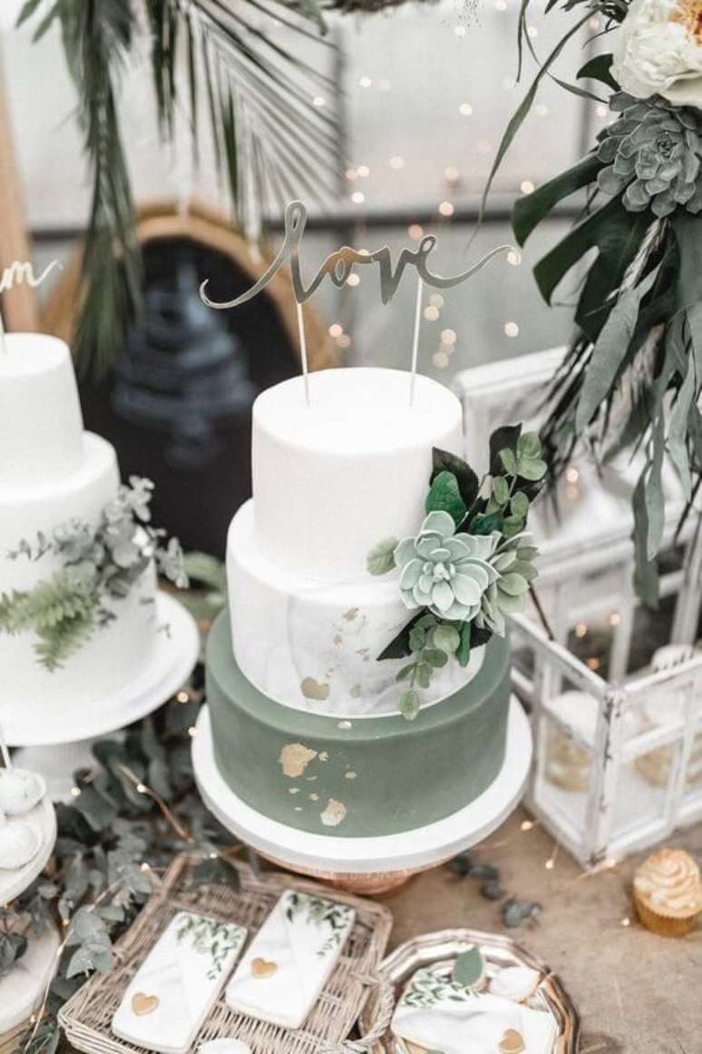 16. Festa decorada com a cor verde pastel e branco – Foto Salve a Noiva