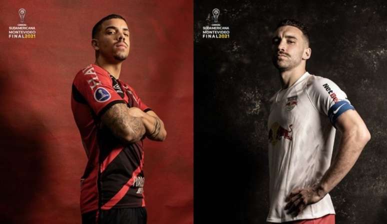Athletico-PR e Red Bull Bragantino duelam pelo título da Sul-Americana (Foto: Montagem/Divulgação/Conmebol)
