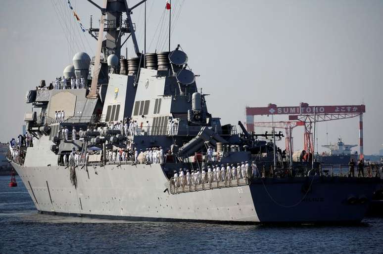 Navio de guerra norte-americano USS Milius na base naval dos EUA em Yokosuka, no Japão
22/05/2018 REUTERS/Issei Kato