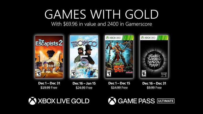 Games with Gold - Dezembro