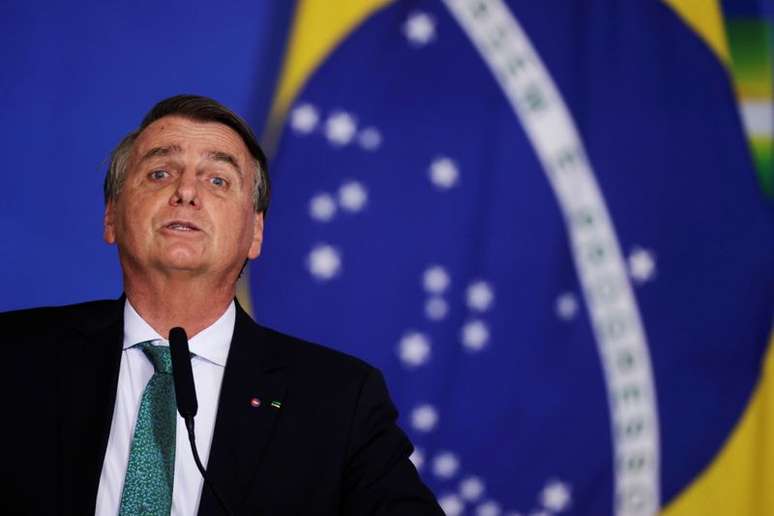 Presidente Jair Bolsonaro durante cerimônia no Palácio do Planalto
24/11/2021 REUTERS/Ueslei Marcelino