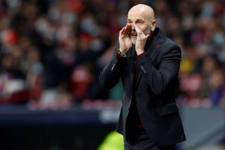 Stefano Pioli durante a partida contra o Atlético de Madrid, pela Liga dos Campeões