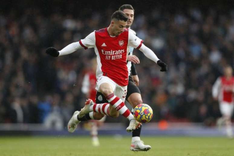 Gabriel Martinelli em ação pelo Arsenal (Foto: ADRIAN DENNIS / AFP)