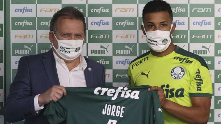 O lateral-esquerdo Jorge defendeu as cores do Palmeiras na conquista da Libertadores 2021 (Foto: Cesar Greco)