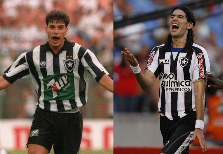 Túlio Maravilha e Loco Abreu são ídolos do Botafogo (Fotos: Divulgação; Satiro Sodré/AGIF)