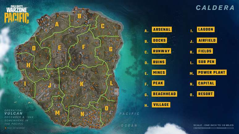 Warzone Pacific - Mapa de Caldera