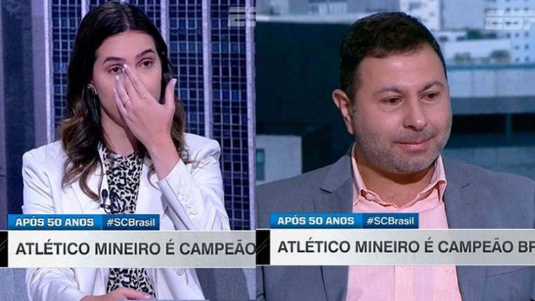 Mariana e Mauro Marra se emocionaram no SportsCenter (Foto: Montagem LANCE!)