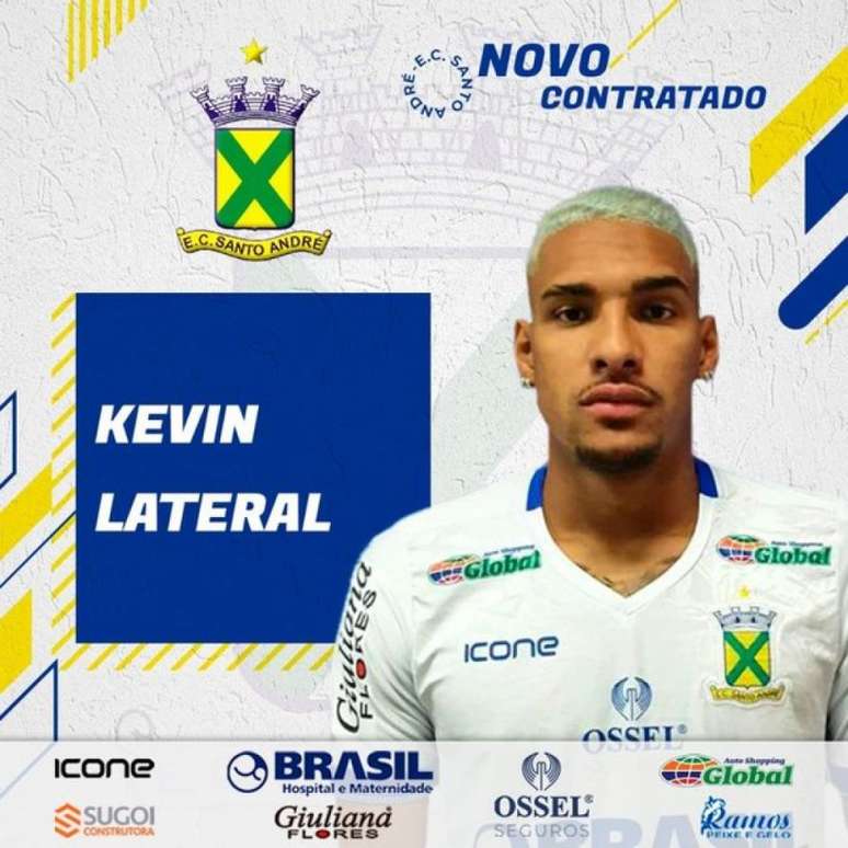 Kevin irá defender as cores do Santo André na próxima temporada (Divulgação/Santo André)