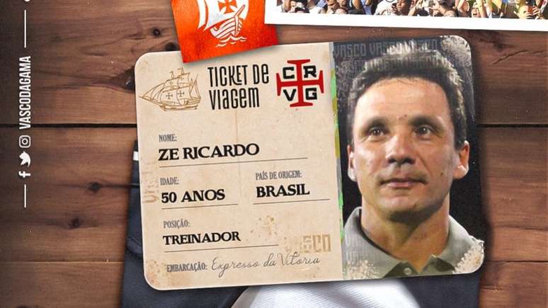 Zé Ricardo volta ao Vasco e será o comandante da equipe na próxima temporada (Foto: Divulgação / Vasco)