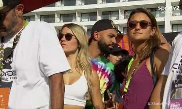 Gabriel Barbosa e Letícia Bufoni marcaram presença em competição de skate, no Rio (Foto: Reprodução/SporTV)