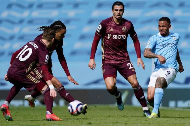 Manchester City perdeu de 2 a 1 para o Leeds no último duelo entre as equipes (Foto: TIM KEETON / POOL / AFP)