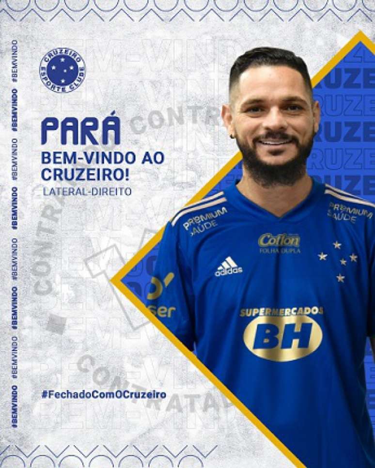 Pará é um dos reforços confirmados pela Raposa para a temporada 2022 (Divulgação/Cruzeiro)