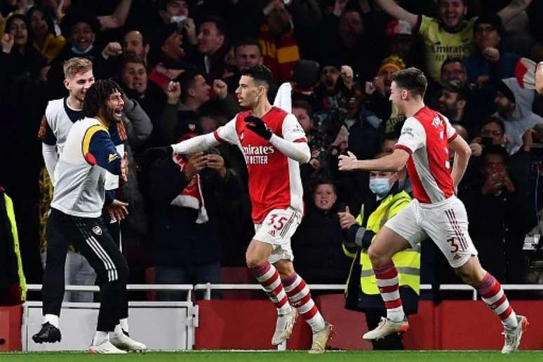 Martinelli marcou na vitória do Arsenal (Foto: BEN STANSALL / AFP)