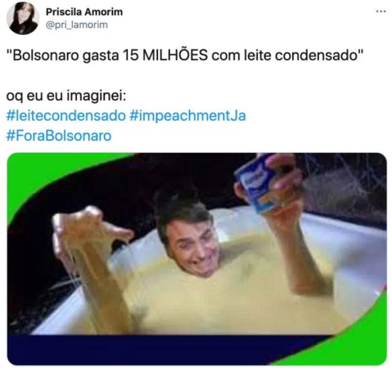 Gastos excessivos do governo com leite condensado foram fonte de inúmeros memes.