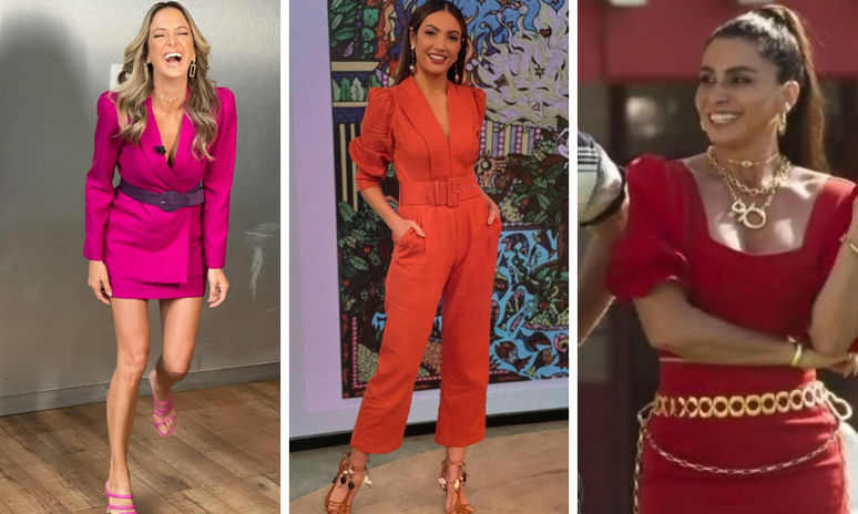 Famosas exibem cinto com looks coloridos (Fotos: Instagram/Reprodução)