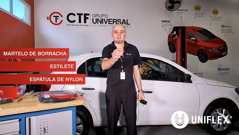 Instrumentos utilizados na troca das borrachas