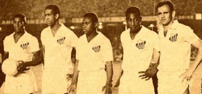 O lendário ataque do sonho do Santos formado por Dorval, Coutinho, Pelé e Pepe Divulgação/Santos FC