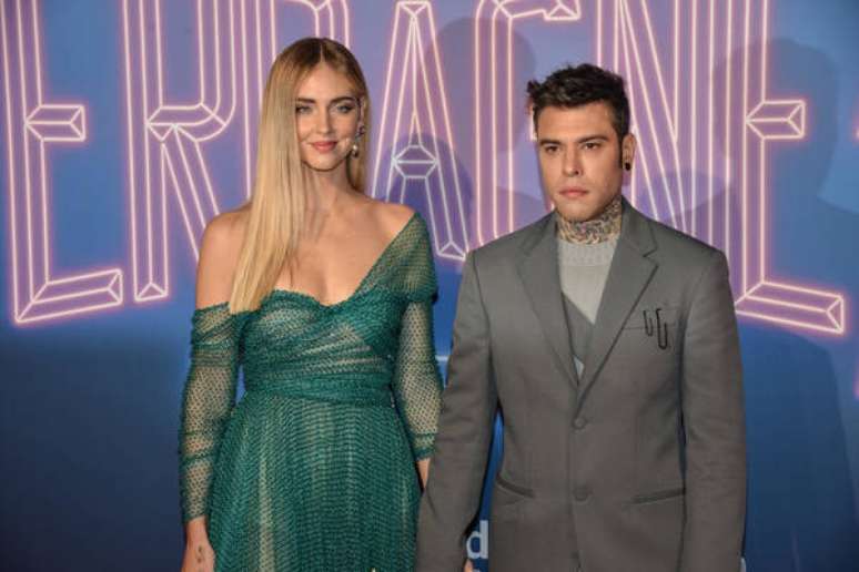 Ferragni e Fedez durante um evento em Milão