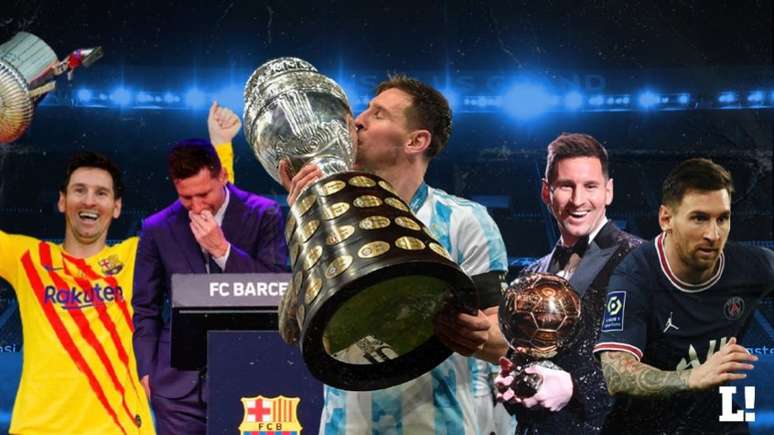 Lionel Messi teve ano agitado, deixou o Barcelona e pela primeira vez defendeu outro time (Foto: Arte Lance!)