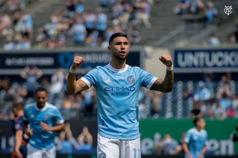 Taty marcou gol na goleada por 5 a 0 do New York City FC na MLS no último fim de semana (Foto: Divulgação/NYCFC)