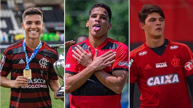 Yuri, Thiaguinho, João Fernando seguirão no Flamengo em 2022 (Fotos: Divulgação - Alexandre Vidal/CRF- Divulgação)