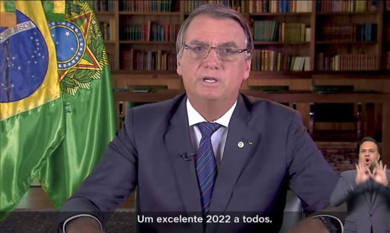 Em pronunciamento de fim de ano do presidente Jair Bolsonaro (PL)