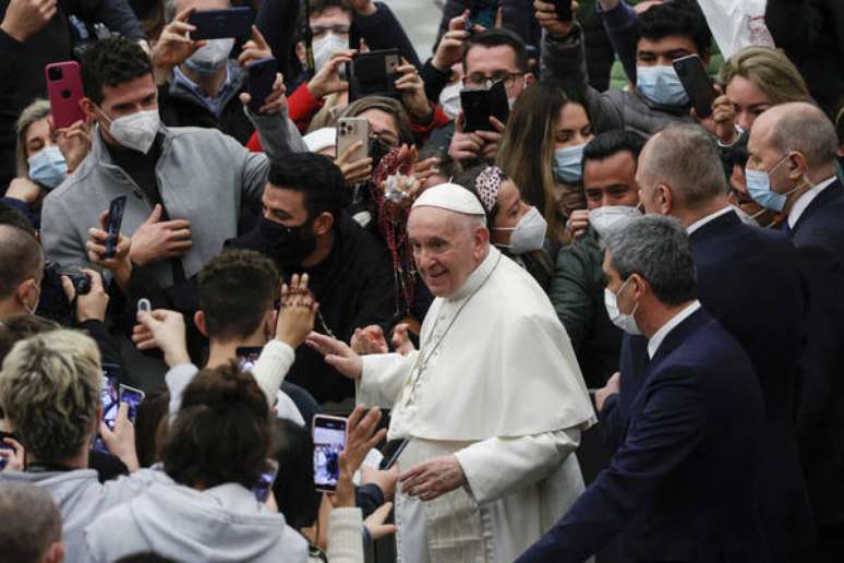 Papa Francisco durante audiência geral no Vaticano