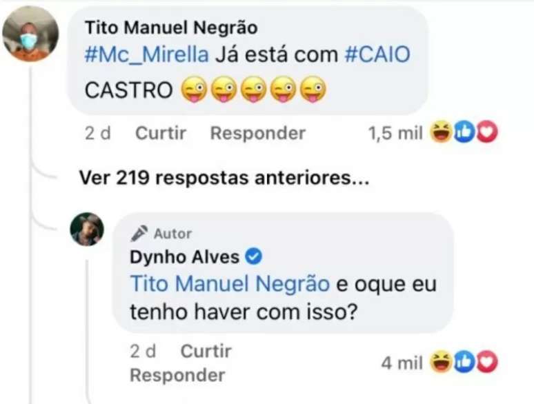 Dynho Alves comenta novo affair de Mirella Reprodução/Facebook