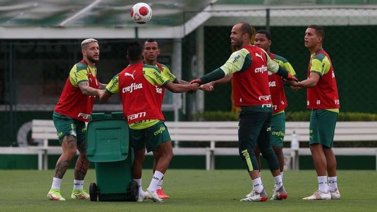 Jogadores tiveram um treino diferente nesta sexta-feira, na Academia de Futebol (Foto: Cesar Greco/Palmeiras)