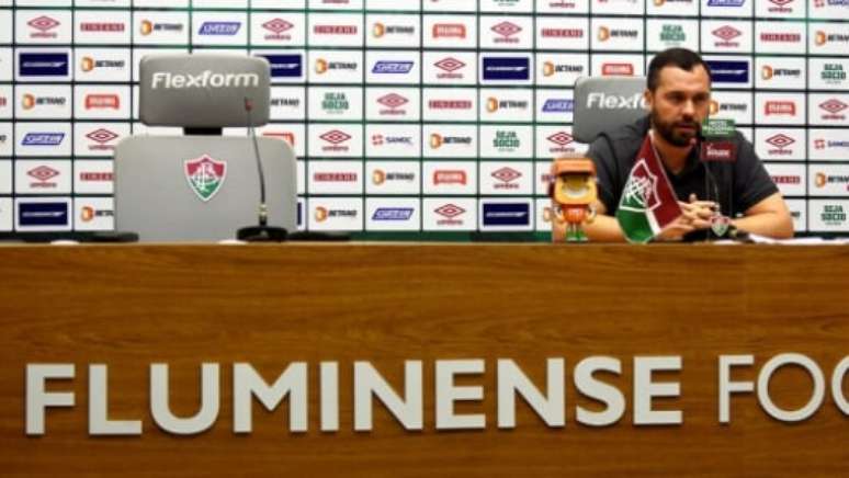 Mário, durante coletiva no Fluminense (Foto: Mailson Santana/Fluminense FC)