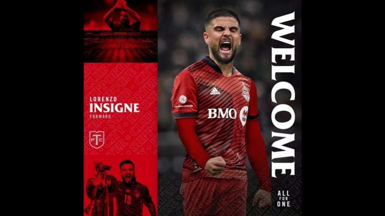 Insigne é o novo reforço do Toronto, do Canadá (Foto: Divulgação / Toronto FC)
