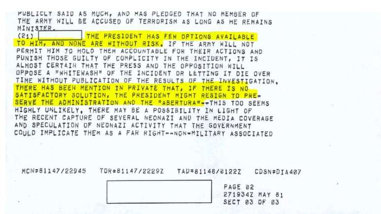 Ren&uacute;ncia do ent&atilde;o presidente foi cogitada como sa&iacute;da para a crise