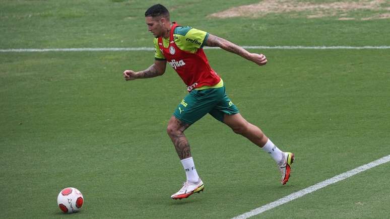 Vindo do Botafogo, Rafael Navarro se recuperou da Covid e enfim treinou no Verdão (Foto: Cesar Grecco/Palmeiras)